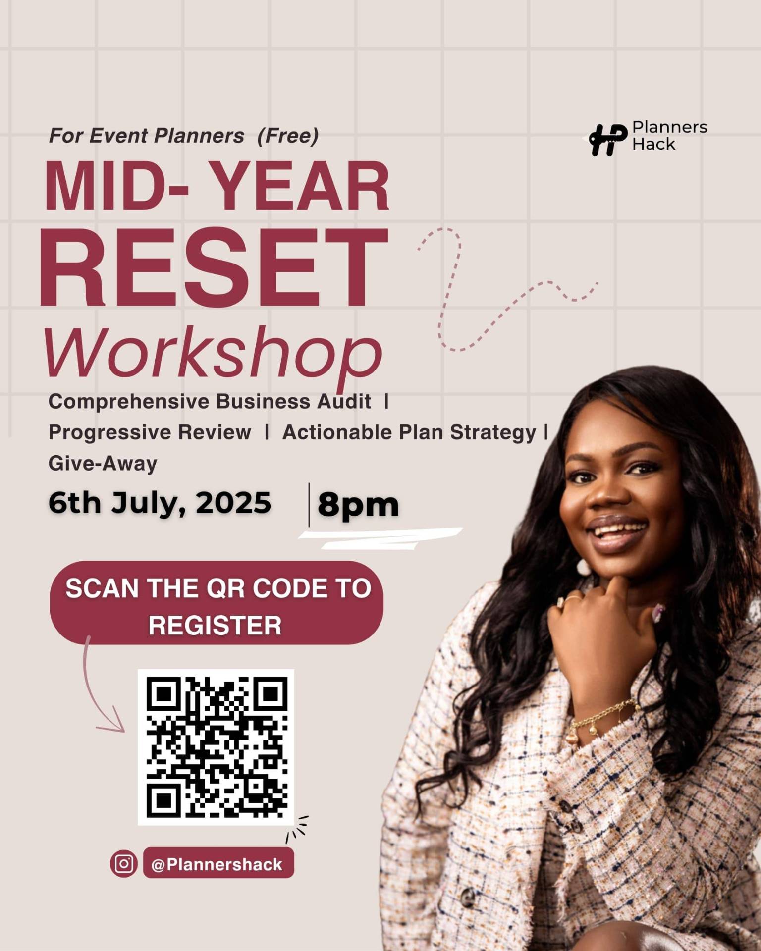 Mid-Year Reset Workshop for event planners flyer